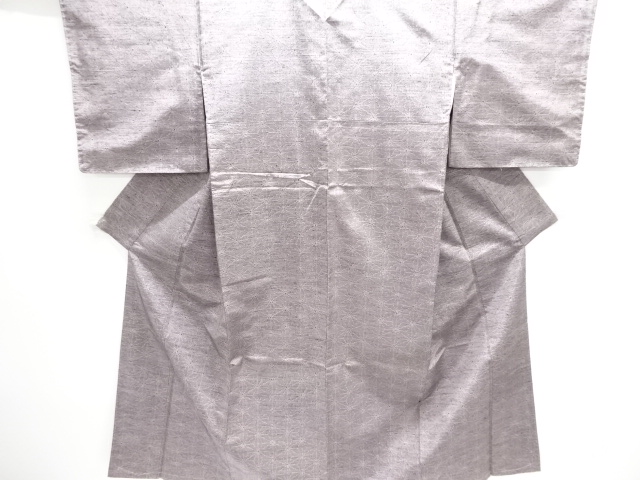 未使用品　麻の葉模様織り出し手織り紬着物